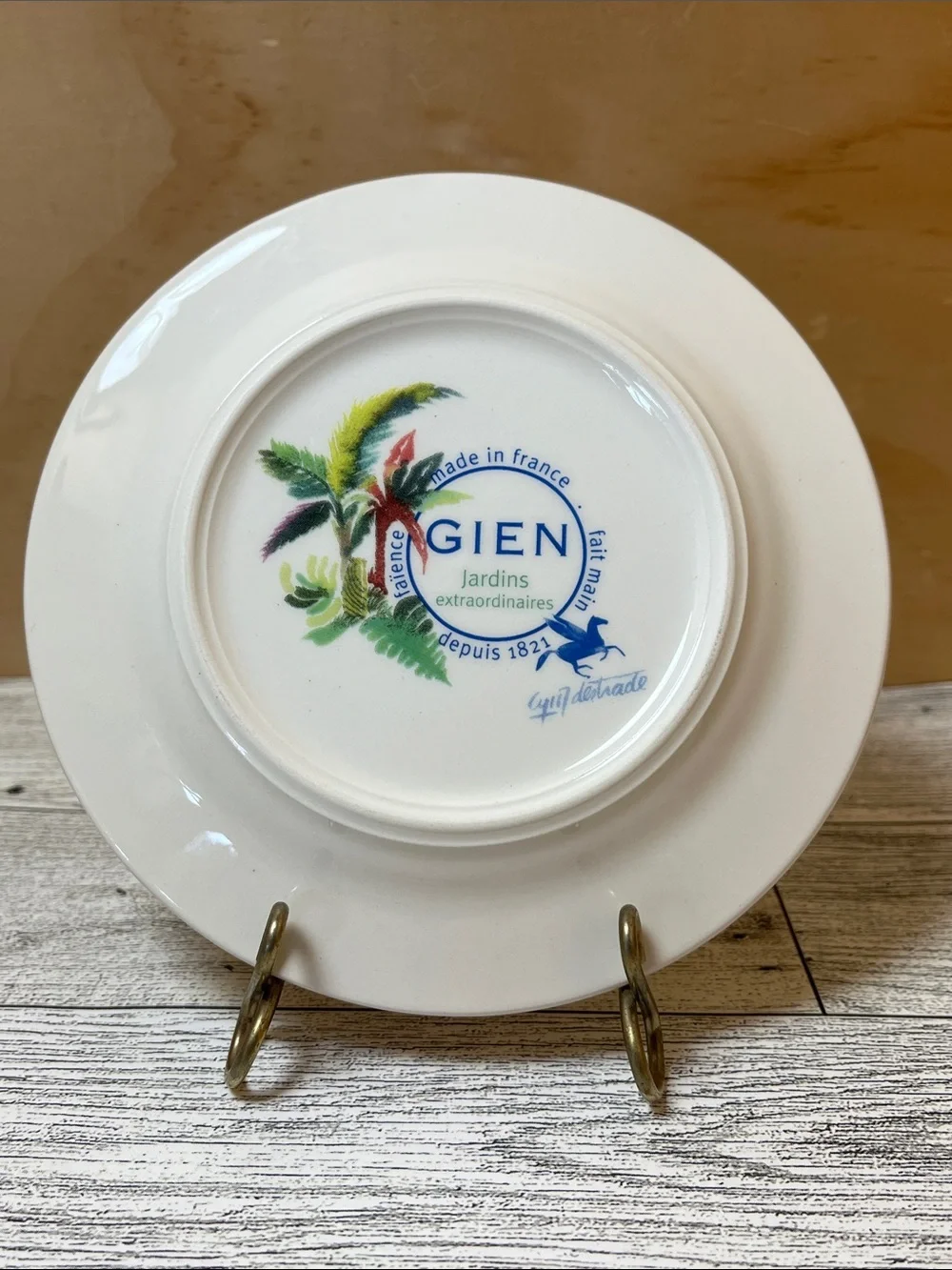 Gien Jardins Extraordinaires Artisan Tropical Foliage Coaster Trinket Plate
